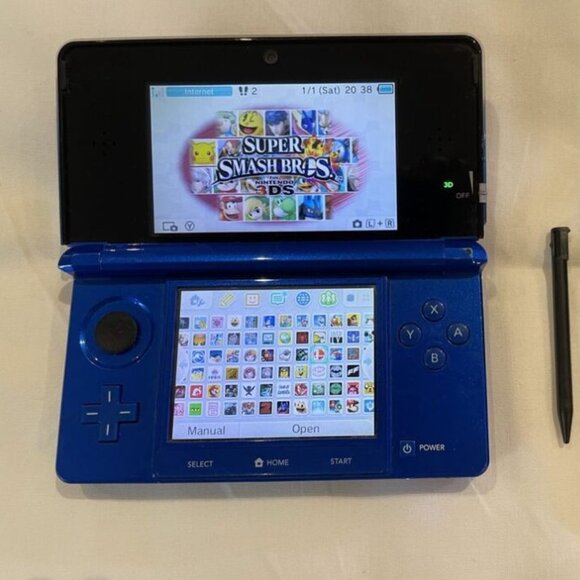 Cobalt Blue Nintendo 3DS + 128GB Full Included - Lots of Games (2000+) NDS 2DS - Picture 1 of 1
